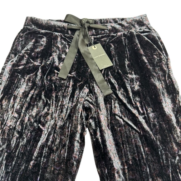 LUCKY BRAND Crushed Velvet Pants Dark Purple &Cropped Women’s Size 6 Whimsigoth - Picture 3 of 16